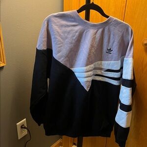 Adidas Women’s Tri-Tone Crewneck Sweater - Black, light purple, White